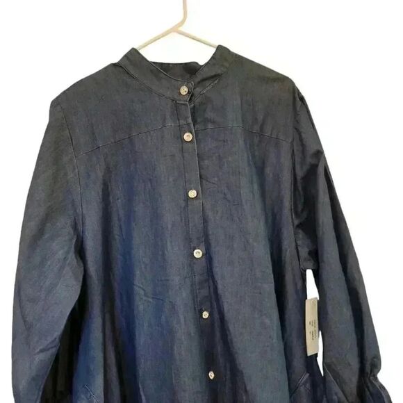 Step in Style Women's Dark Wash Cotton/Poly Denim Dress NEW - Picture 4 of 13